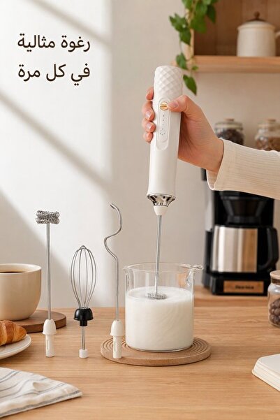 Generic 3 Stainless Steel Rechargeable Electric Milk Frother Wand Coffee Mixe...