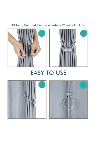 IM FineLife Magnetic Curtain Tiebacks 1 Pair Curtain Straps Strong Magnetic Curtain Holder Buckle hooks for Home Sheer Blackout Drapes Blind Curtains Decorations Accessories سِتَارَة