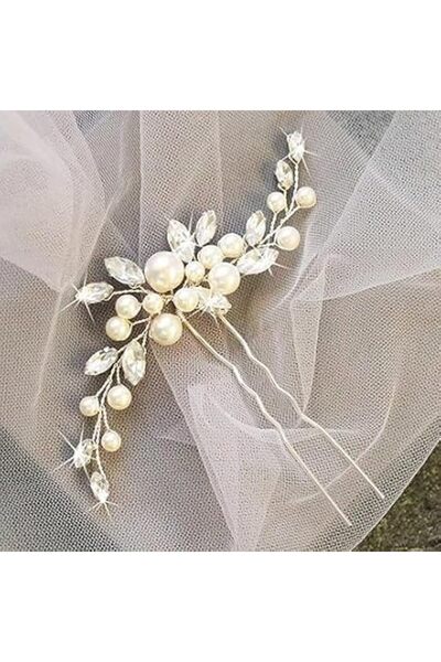 KASTWAVE Pearl Bride Wedding Hair Pins, Silver Bridal Hair Clip Accessories w...