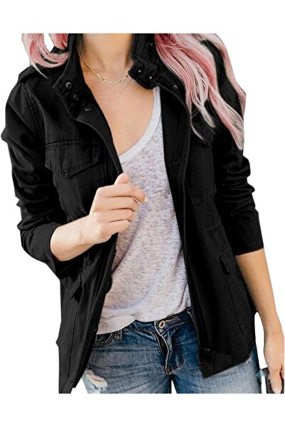Generic Women's Military Anorak Jacket Cotton Utility Safari Zipper Casual Li...