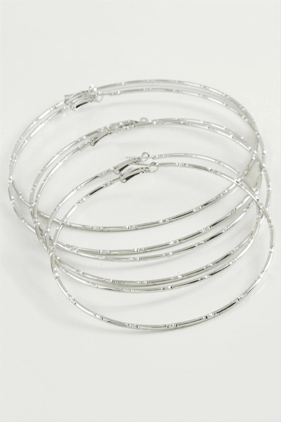 SORA GROUP Dotted Metal Hoop Earrings 6 Pieces