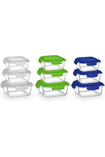 Generic 3-Piece Square Glass Food Storage Set with Assorted Airtight Lids (32...
