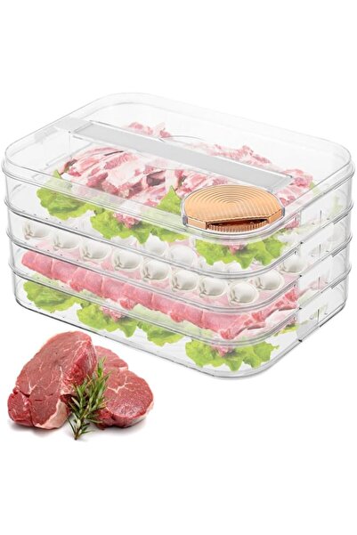 Generic 4-Pack Stackable Airtight Meat Storage Containers for Fridge, 50oz/La...