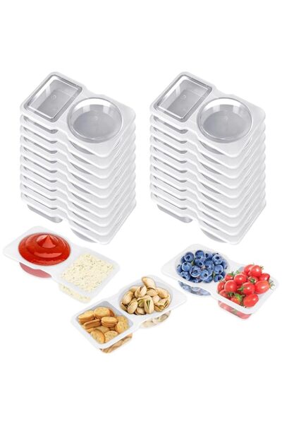 Generic Containers, Bifyngo 20 Pcs Double Compartment Condiment Container wit...