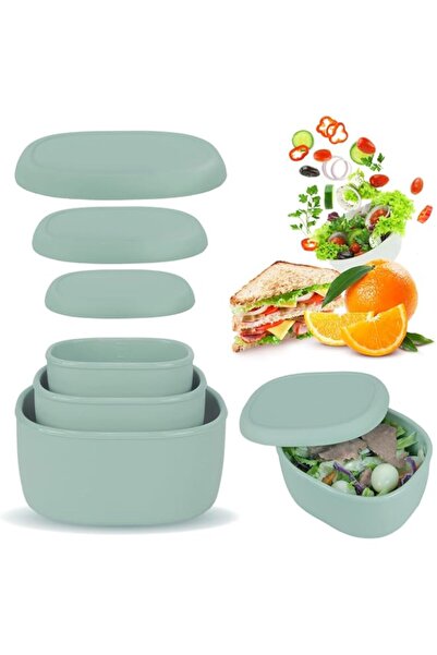 Generic Food Storage Containers Set of 3 Lunch Box Bento with Lids BPA Free D...