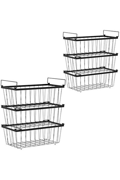 Generic Freezer Organizer Bins, 6-Pack,Black, for Food Storage and Organization