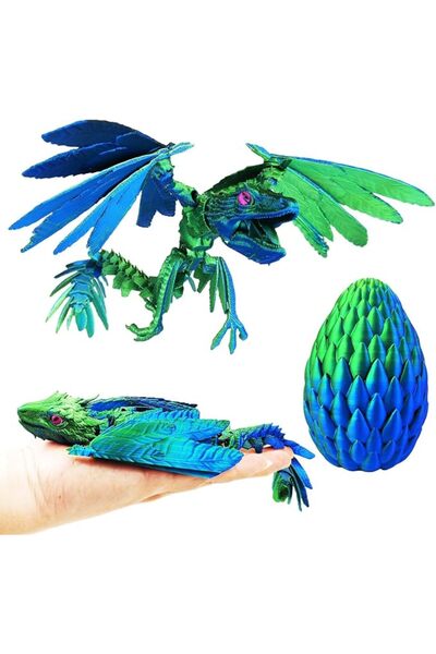KASTWAVE Dynamic 3D Printed Dragon Egg Toy Set With Articulated Wyvern Inside...