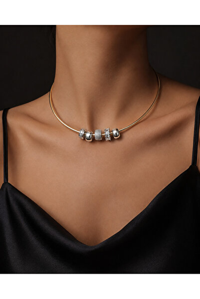 Glare Choker Gold Işıltılı Kolye