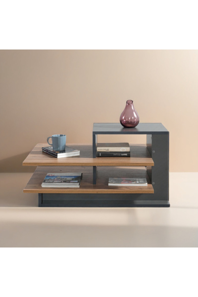 Baytonia Venus Elm Coev Wood Coffee Table - Brown and Dark Grey