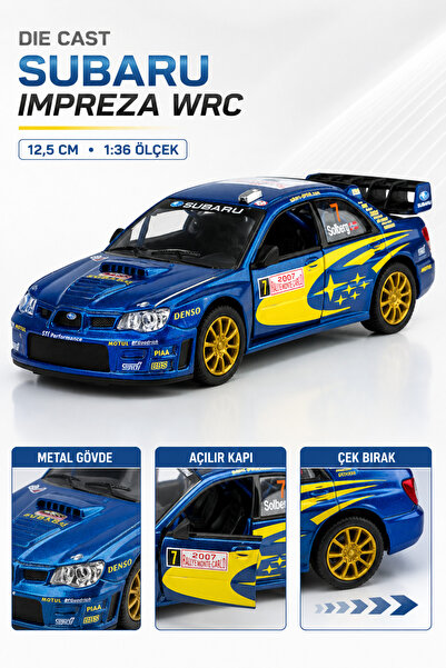 YILDIRIM OYUNCAK Die Cast Subaru Impreza WRC Ralli Arabası 12,5cm – 1:36 Ölçe...