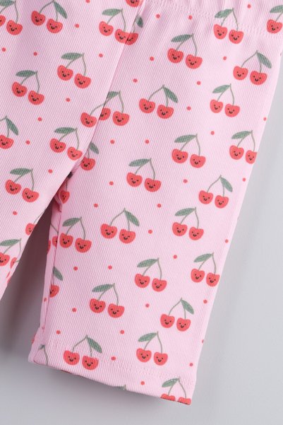 Bondberro Set de 2 colanți Ribana Bike pentru bebeluși și copii (Pink Cherry)