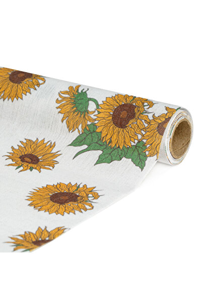 Alista Home Decorative table runner, 180x28 cm, sunflower pattern white backg...