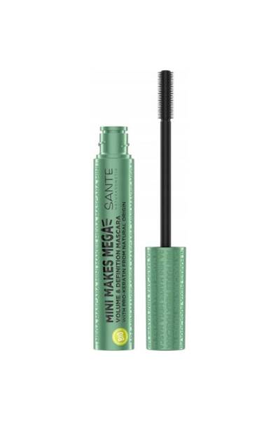 Sante Μάσκαρα MINI MAKES MEGA, μαύρη, 8 ml, vegan, με κερατίνη