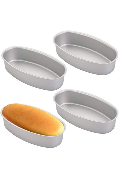 Generic Yesland 4 Packs Oval Cheesecake Pan - 8 Inch Non-Stick Oval Cake Brea...