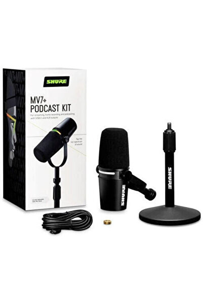 Shure MV7+ Σετ Δυναμικό Μικρόφωνο XLR / USB με Κλιπ για Φωνητικά - Πακέτο