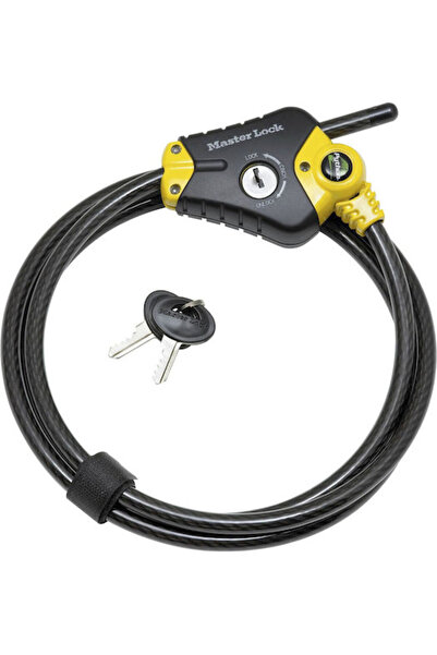 Master Lock Πύθωνας Κλειδαριά Καλωδίου Ποδηλάτου με Κλειδί Μαύρο