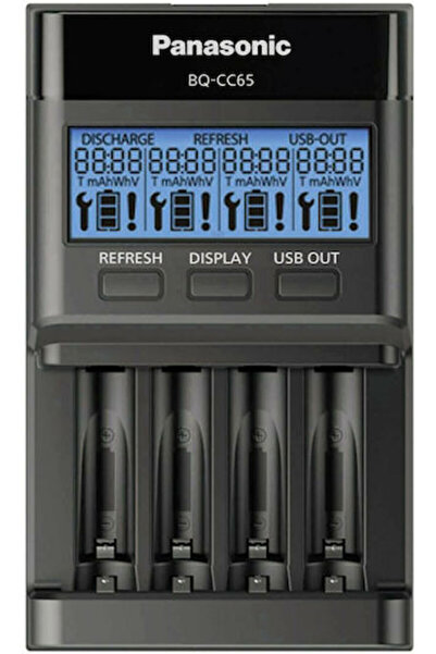 PANASONIC Ενελούπ Επαγγελματικός Φορτιστής USB BQ-CC65 για 4 Μπαταρίες Ni-MH ...
