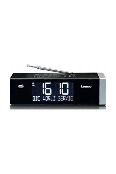 Lenco DAB+ FM Bluetooth 5.0 Ραδιόφωνο-Ρολόι με Οθόνη LED, Διπλό Ξυπνητήρι, Μαύρο