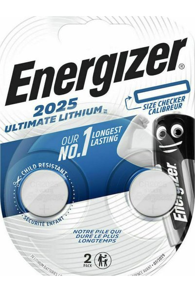 Energizer Υπέρτατης Ποιότητας Μπαταρία Ρολογιού Λιθίου CR2025 3V 2 τεμάχια
