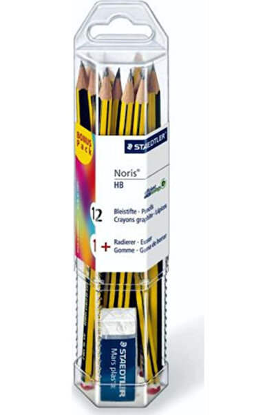 Staedtler Noris 120 Σετ Μολυβιών HB με Γόμα Κίτρινο 12 τεμάχια