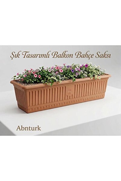 abnturk 13 Litre Yüksek Kaliteli Plastik Büyük Boy Balkon Saksısı Bahçe Saksı...