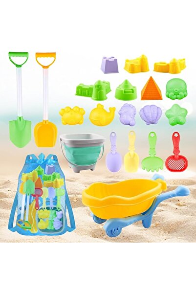 HomKawt Beach Toys, 20 PCS Sand Play Set for Kids – Includes Foldable Bucket,...