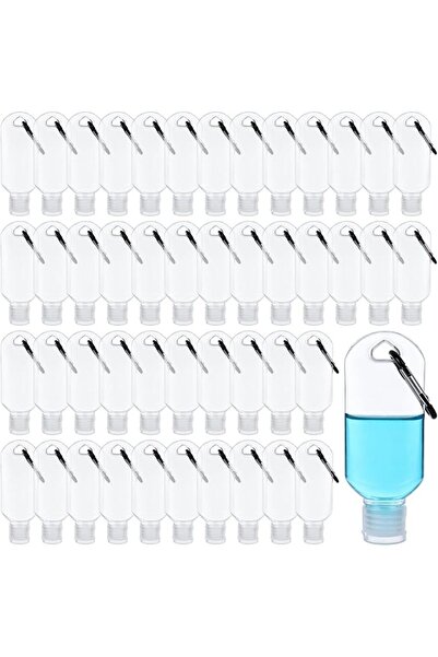 GBACHOOSE 100 Pack 50ml Empty Hand Sanitizer Bottles with Keychain Black Cara...