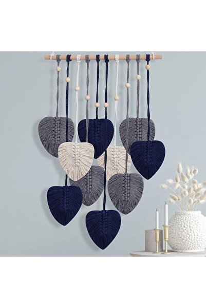 TERRIFI Boho Macrame Wall Hanging Nursery Decor with Handmade Leaves Feather ...