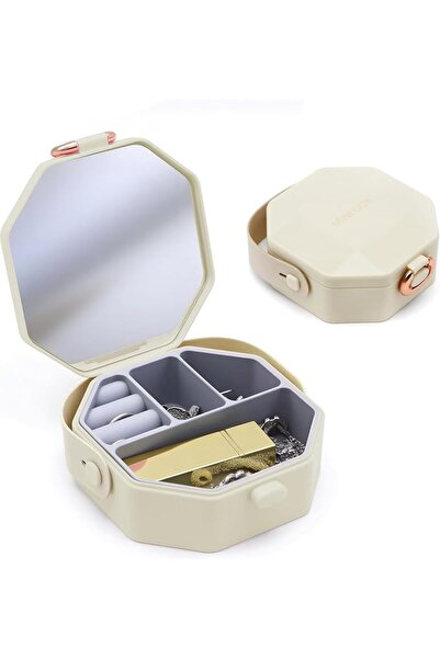TERRIFI Travel Jewelry Case, Mini Portable Jewelry Box with Mirror, Small Org...