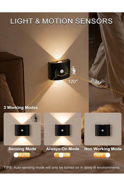 Xkimos Motion Sensor Night Light (2Pack), USB-C Charging LED Night Light,Magn...