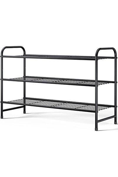 Kitsure 3-Tier Stackable Metal Shoe Rack, Sturdy & Durable, Black | Compact s...