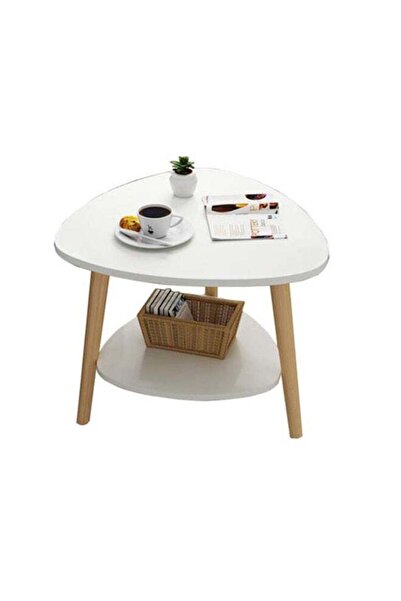 DubaiGallery Modern Round Coffee Table 60x52x48cm, Two-Tier Side Table with E...