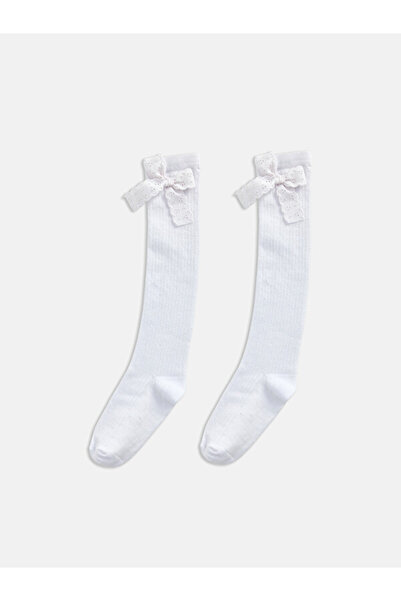 LC Waikiki Timeless Clothing & Timeless Choices Girls' Knee Socks with Bow, P...