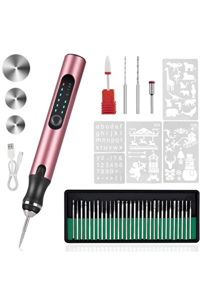 STARSTAR Engraving pen USB 16 templates rose gold for wood/metal/stone.