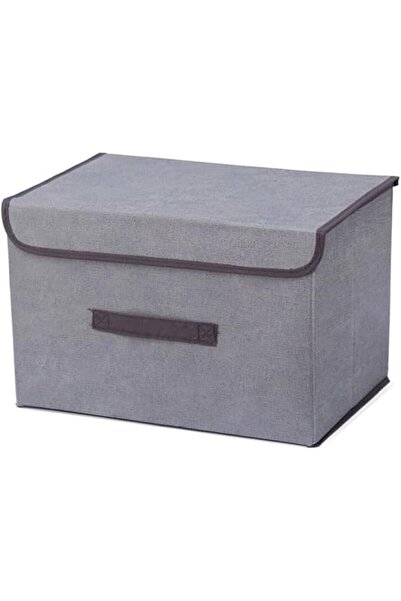 GENERAL Foldable Linen Storage Box 36×23×24cm, Storage Bin with Lid & Handle,...
