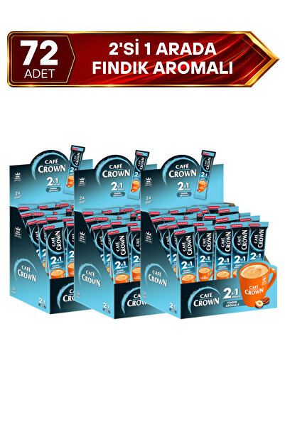 Cafe Crown 72 Adet 2'si 1 Arada Fındıklı 11g ( 3 kutu x 24 adet)