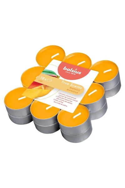Bolsius Lumanare Pastila Bolsius, Mango, Timp de Ardere 4 Ore, 18 Bucati
