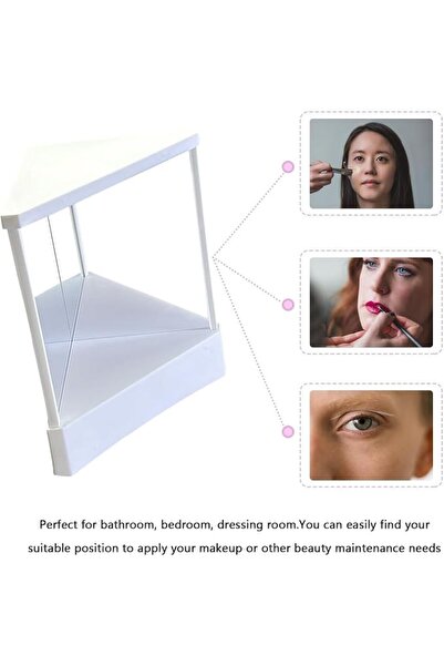 X SPRING Table Mirror With Stand, White Desktop Vanity Accessory with Stable ...