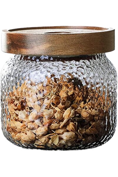 SWIUKPHE Glass Jar with Bamboo Lid 300 ml (10 oz), Airtight Food Storage Cont...