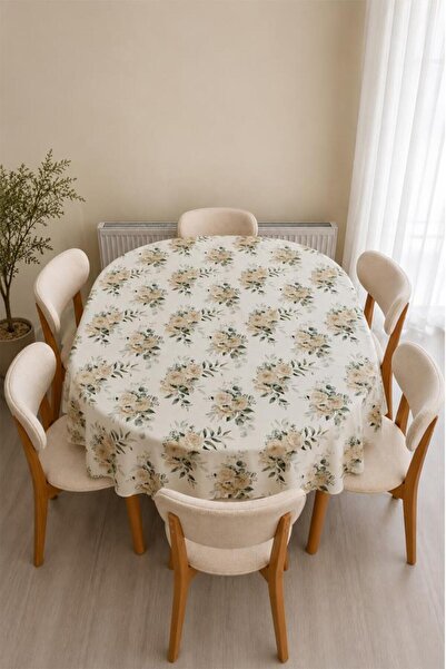 Çeyiz Diyarı Rose Printed Rectangular Tablecloth 160X220 cm