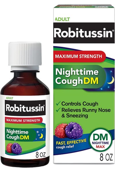 Robitussin ماكسيما ميت سترينث نايت تايم دي إم، تركيبة للبالغين، بنكهة التوت، ...