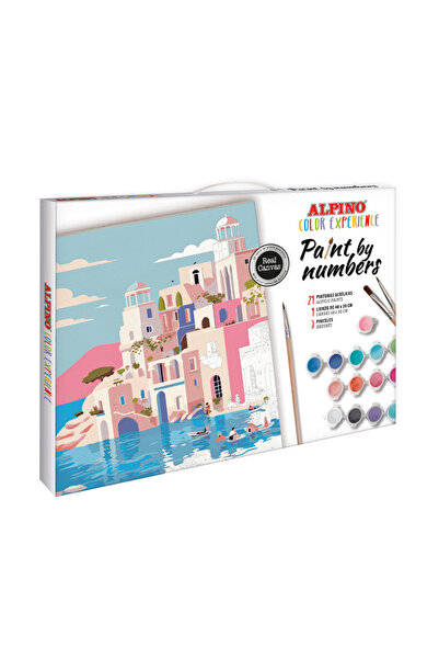 Alpıno Greece Paint By Numbers Set, Contains: Canvas 40X30Cm, 3 Brushes, Alpi...