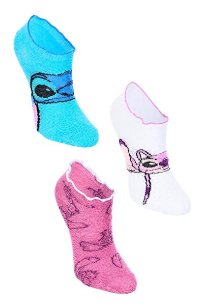 Sun City Fashion Group Σετ 3 ζευγάρια κάλτσες κορίτσι "Lilo & Stitch" γαλάζιο