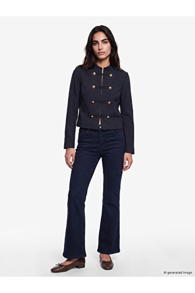 LC Waikiki Lcw Jeans Navy Blue Normal Waist Flare Women's Jean Pants