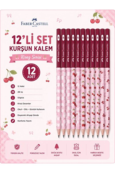 Faber Castell kiraz serisi 12 li 2B kurşun kalem