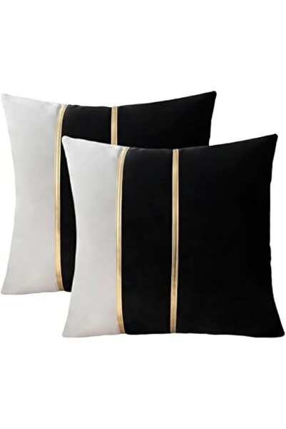 Yelajoy 2 PCS Black and White Throw Pillow Covers, Decorative Cushion Cases w...