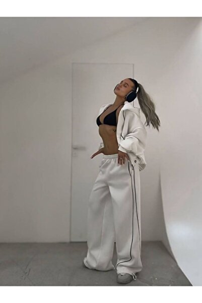 Fashiontayt Set lejer din material 3 fire, cu fleece la interior