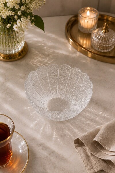 Raneel Kazançlı Alışveriş 6-Piece Cut Glass Snack Bowl/Bowl Transparent
