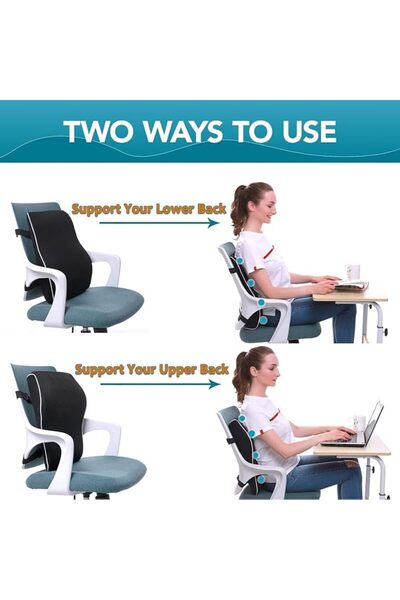 Generic Lumbar Support Pillow for Office Chair, Memory Foam Back Cushion for ...