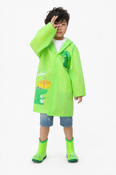 miço kids Children's Hooded Raincoat Waterproof Patterned
